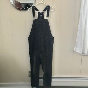 Gap black denim overalls